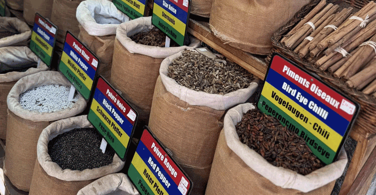 Mauritius local market scene in Port-Louis