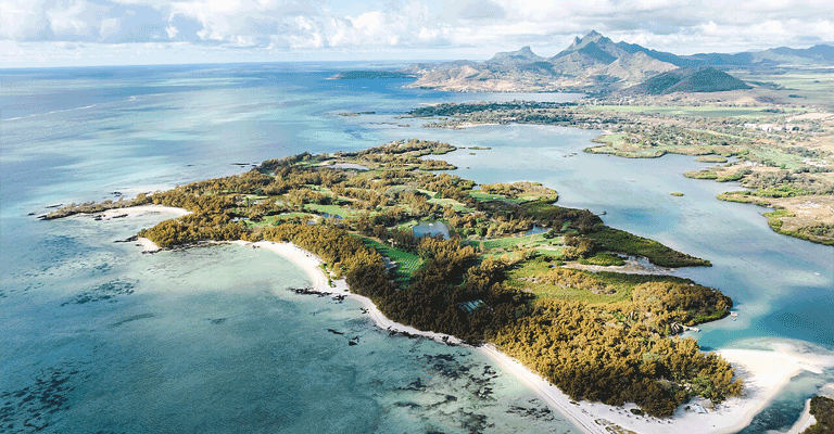 Aerial view of Île aux Cerfs