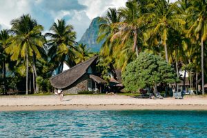 the white sands and calm lagoon of Flic en Flac