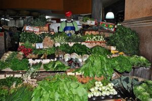 Vegetable stalls at Port Louis Central Market