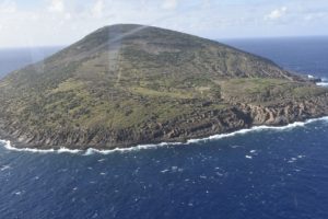 Aerial shot of Île Ronde, a protected nature reserve