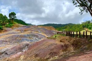 The famous 23-colored earth at La Vallée des Couleurs.