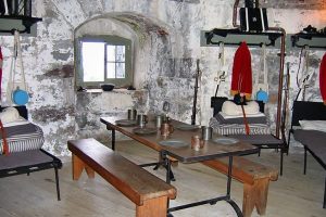 Historical exhibits inside the Martello Tower Museum in Mauritius