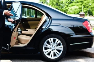 Private taxi parked at Mauritius SSR Airport.