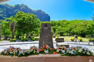 Slave monument at the base of Le Morne Brabant