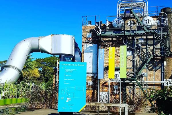 Industrial machinery from the historic sugar refinery at L'Aventure du Sucre